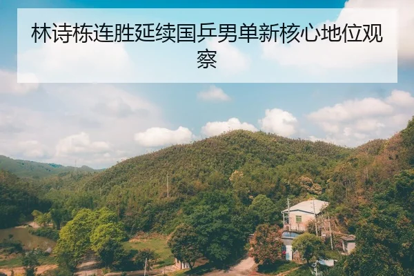 林诗栋连胜延续国乒男单新核心地位观察